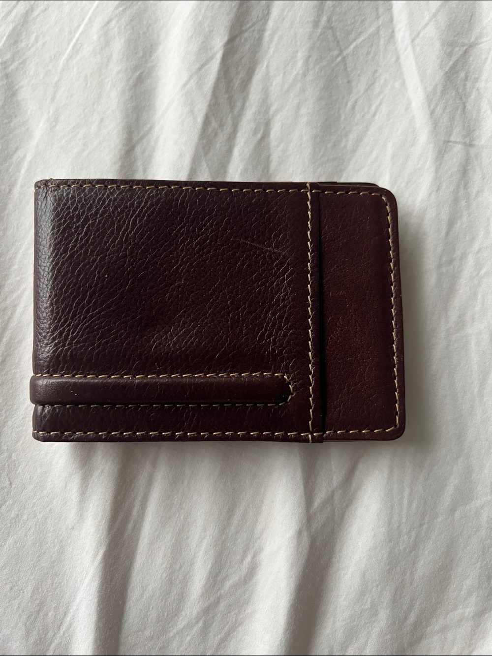 Brown leather card holder